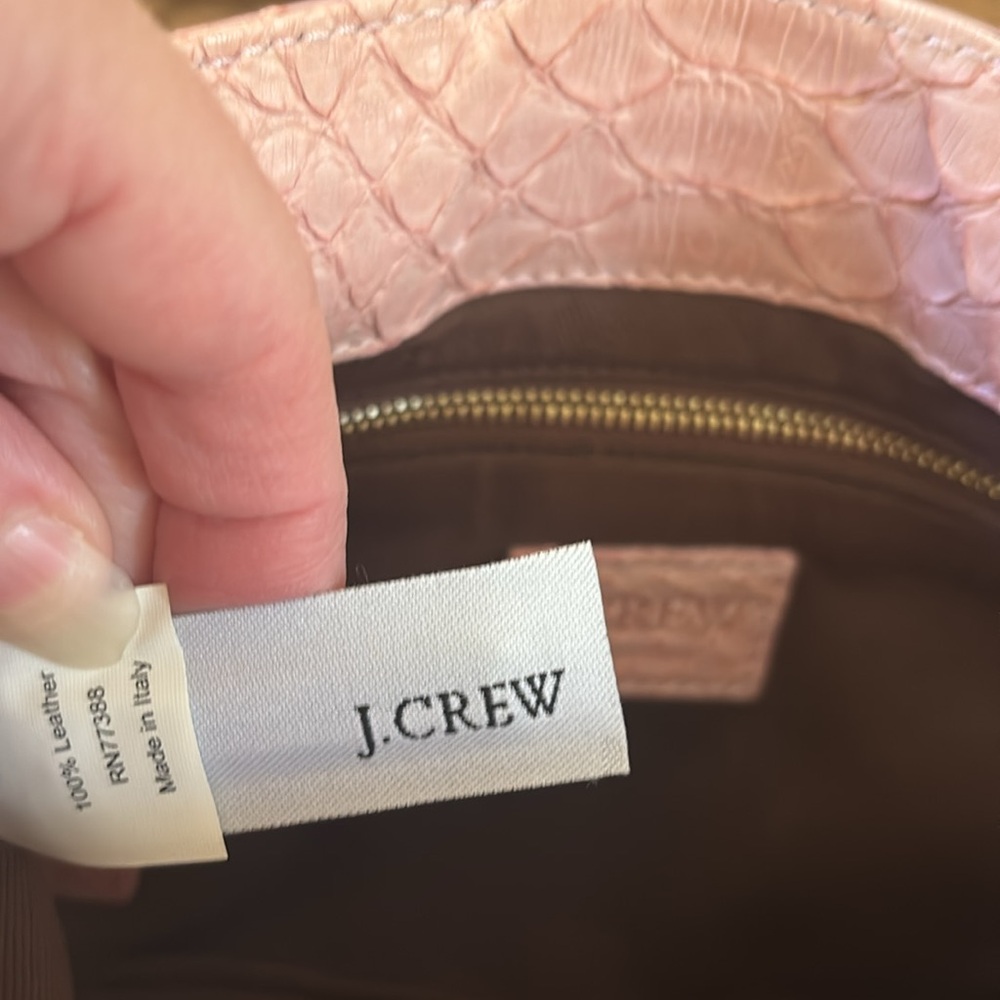 J.Crew pink alligator leather clutch. Made in Italy. - Picture 6 of 7